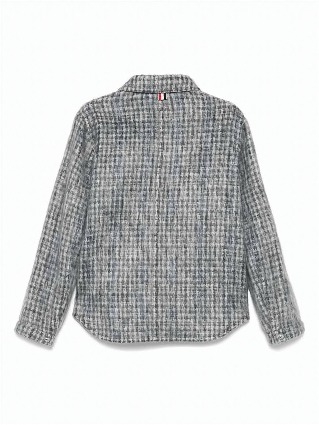 Textured Mohair And Wool Blend Grey Jacket