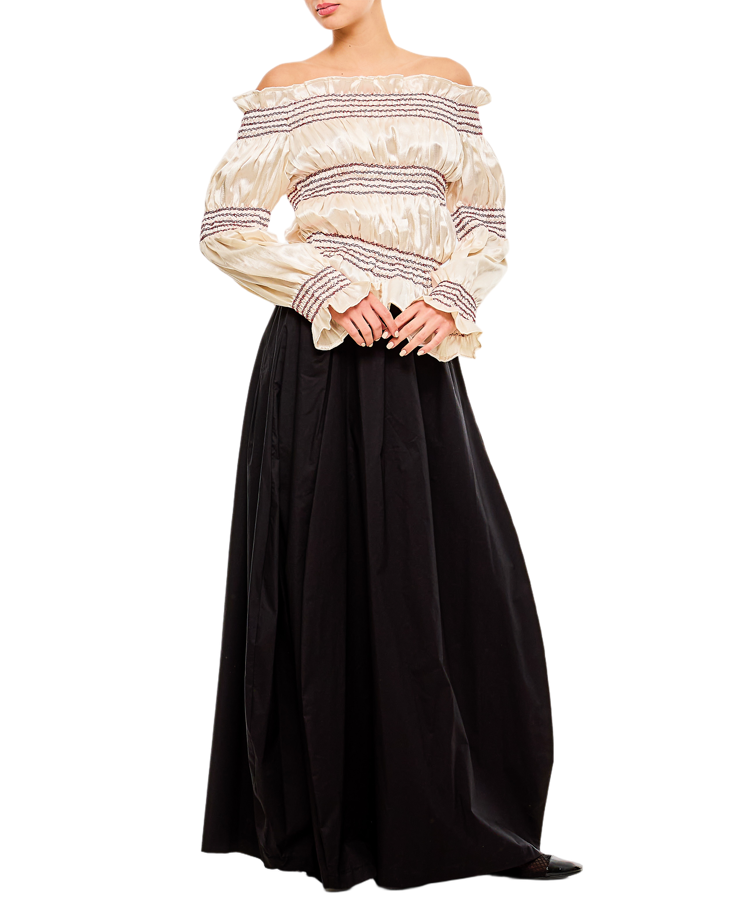 Bateau Neckline Cropped Top