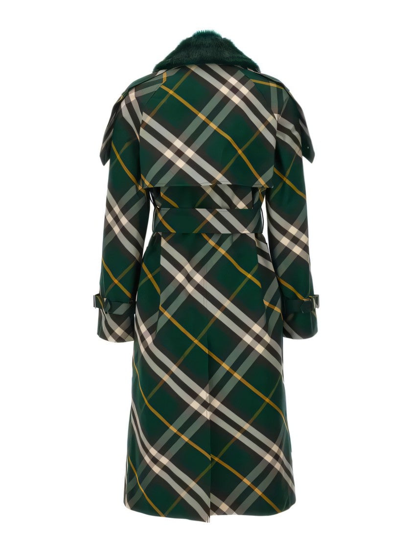 Plaid Trench Coat with Belted Waist