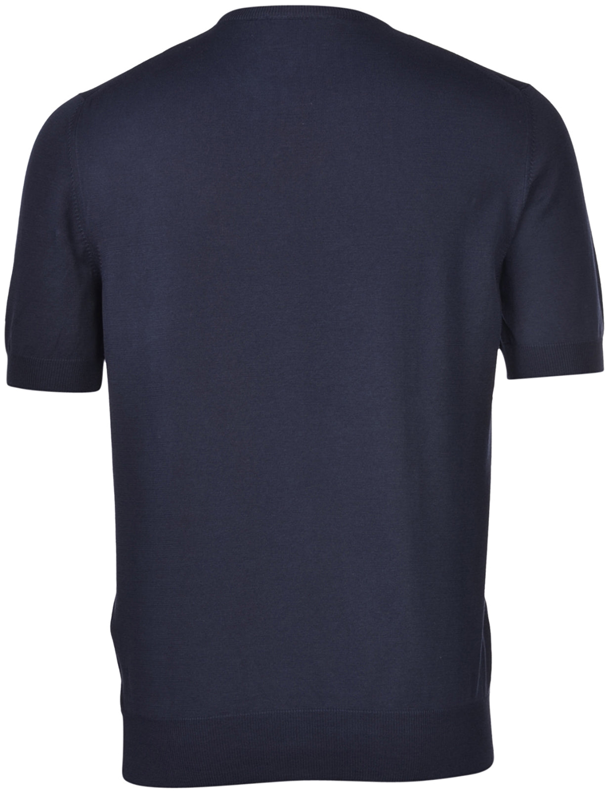 Knit Paricollo Sweater in Deep Blue Cotton