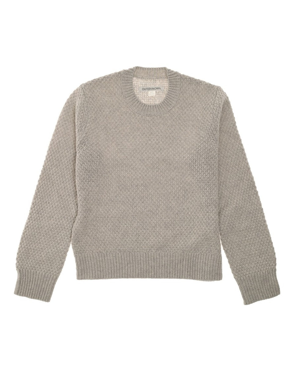 Slim-Fit Crew Sweater In Distinctive Moss Stitch
