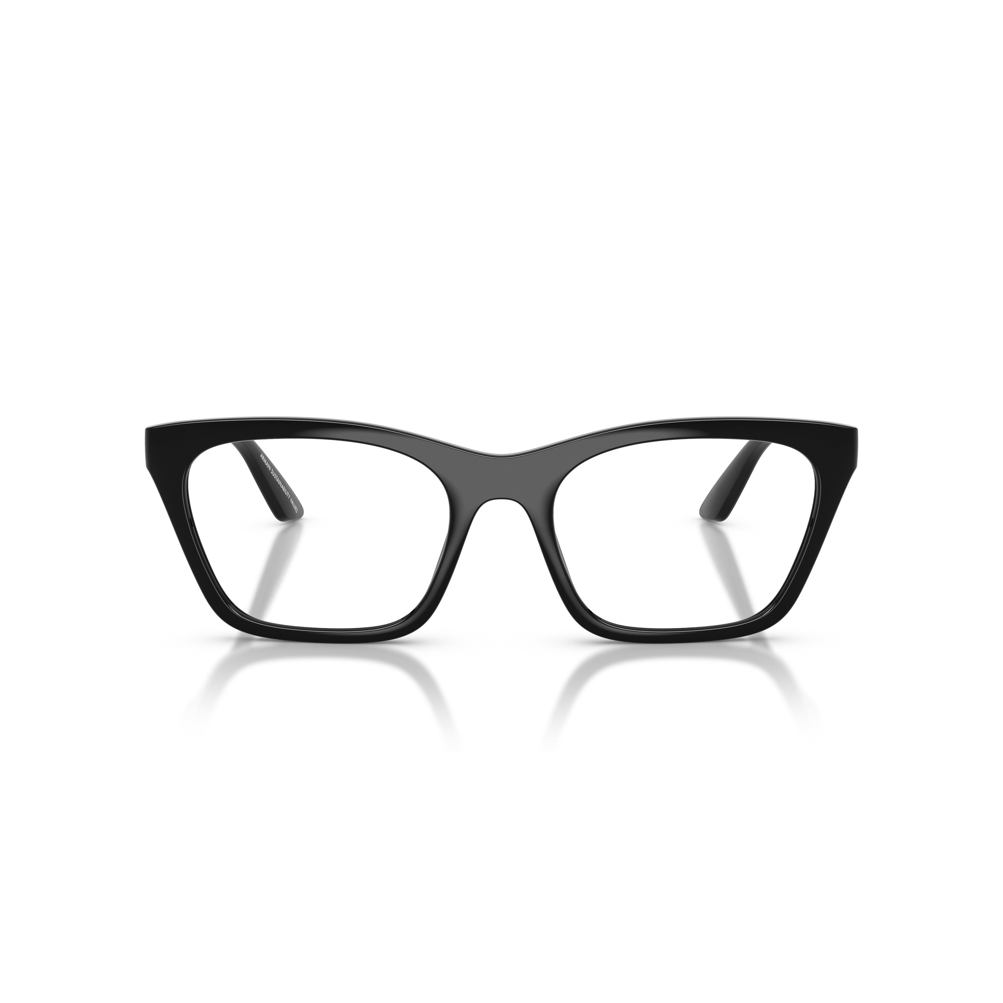 Rectangular Eyeglasses With Glossy Black Frame