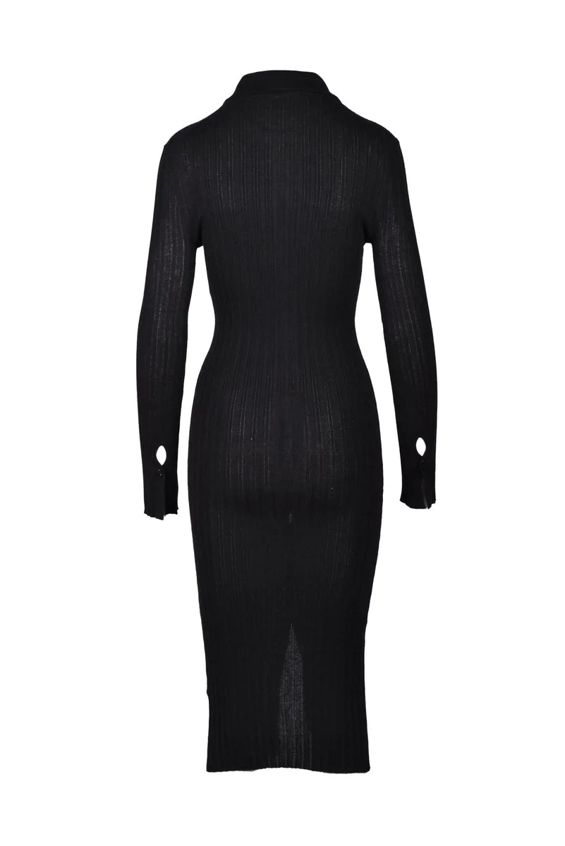 Chemise Dress Silk Cashmere - Black