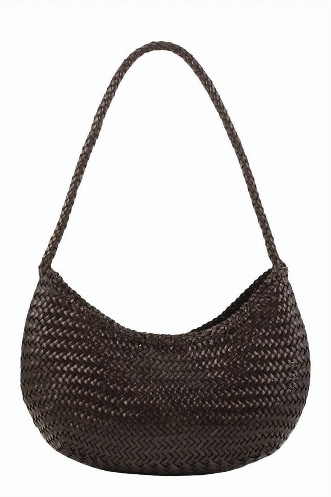 Crescent Shape Braided Strap Shoulder Bag