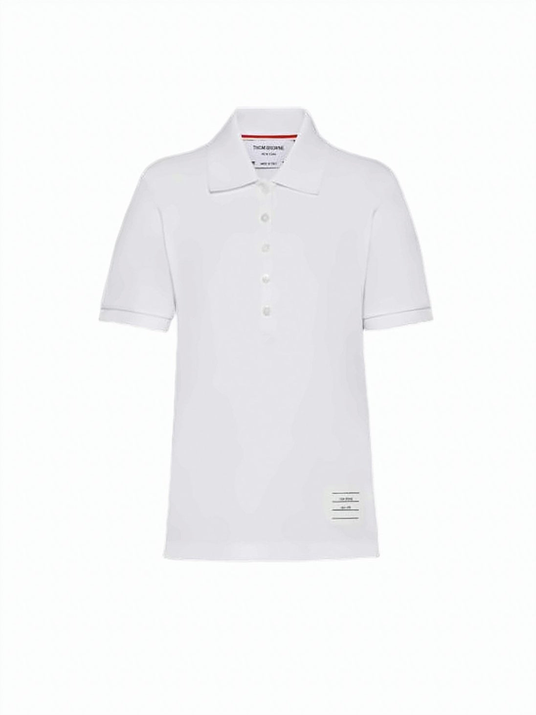 Short-Sleeved Polo Shirt with Buttoned Placket