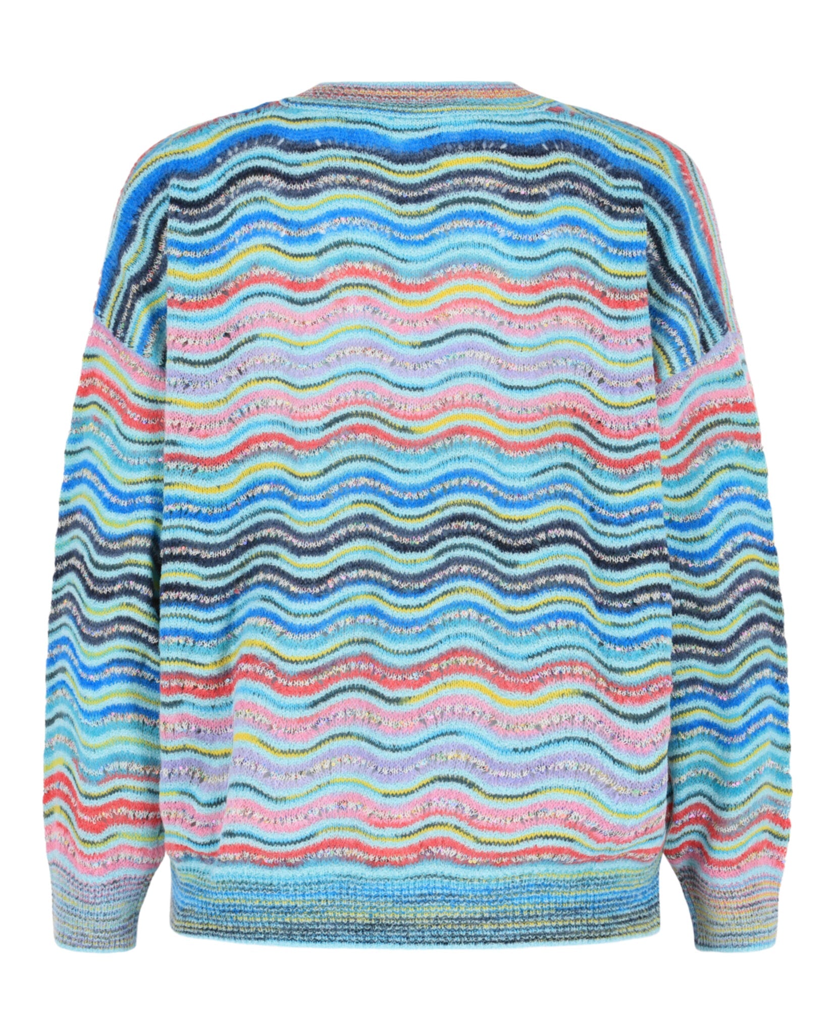 Wave-Pattern Knit Sweater