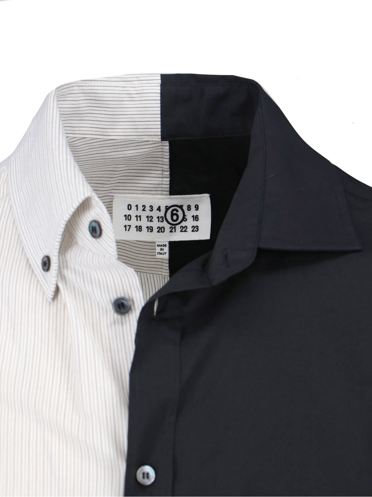 Tailored Black Shirt With Pointed Collar And Button Cuffs