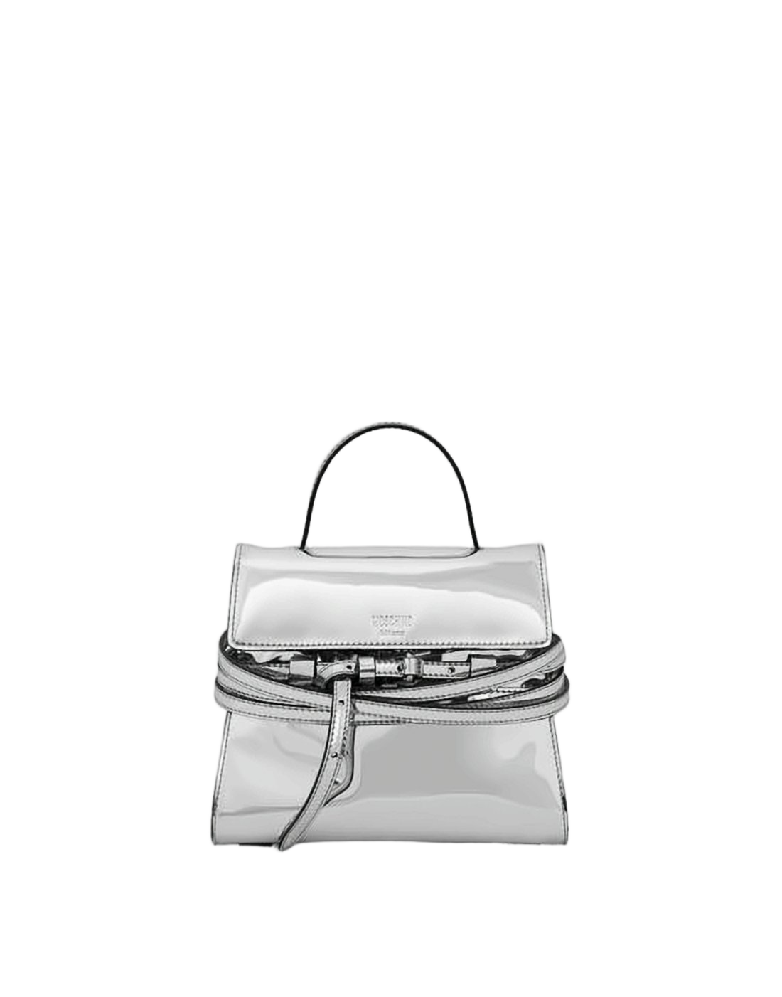Reflective Silver Tote Bag with Structured Silhouette
