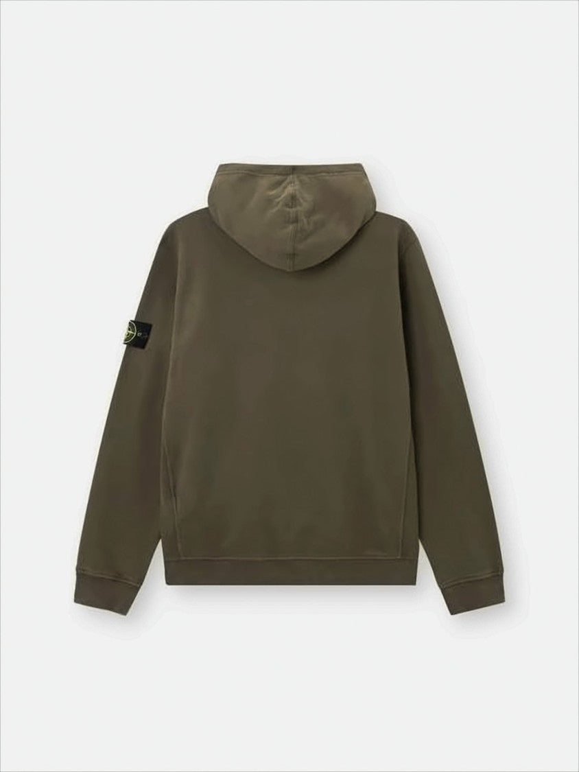 Muted Olive Green Relaxed Fit Hoodie
