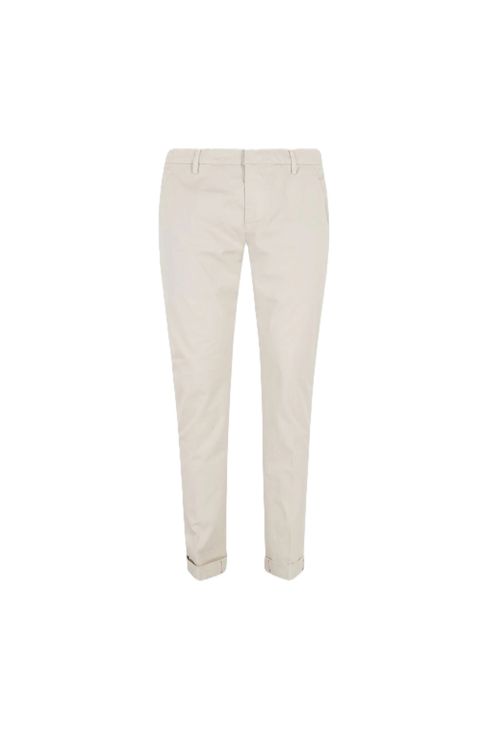 Cropped Slim-Fit Jeans in Light Beige