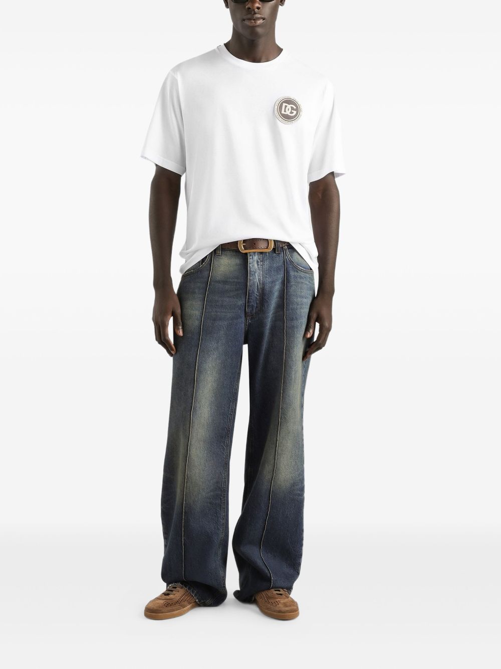 Relaxed Fit White Cotton T-Shirt