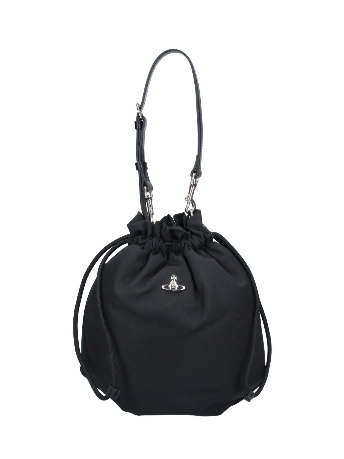 Black Orb Drawstring Fabric Pouch