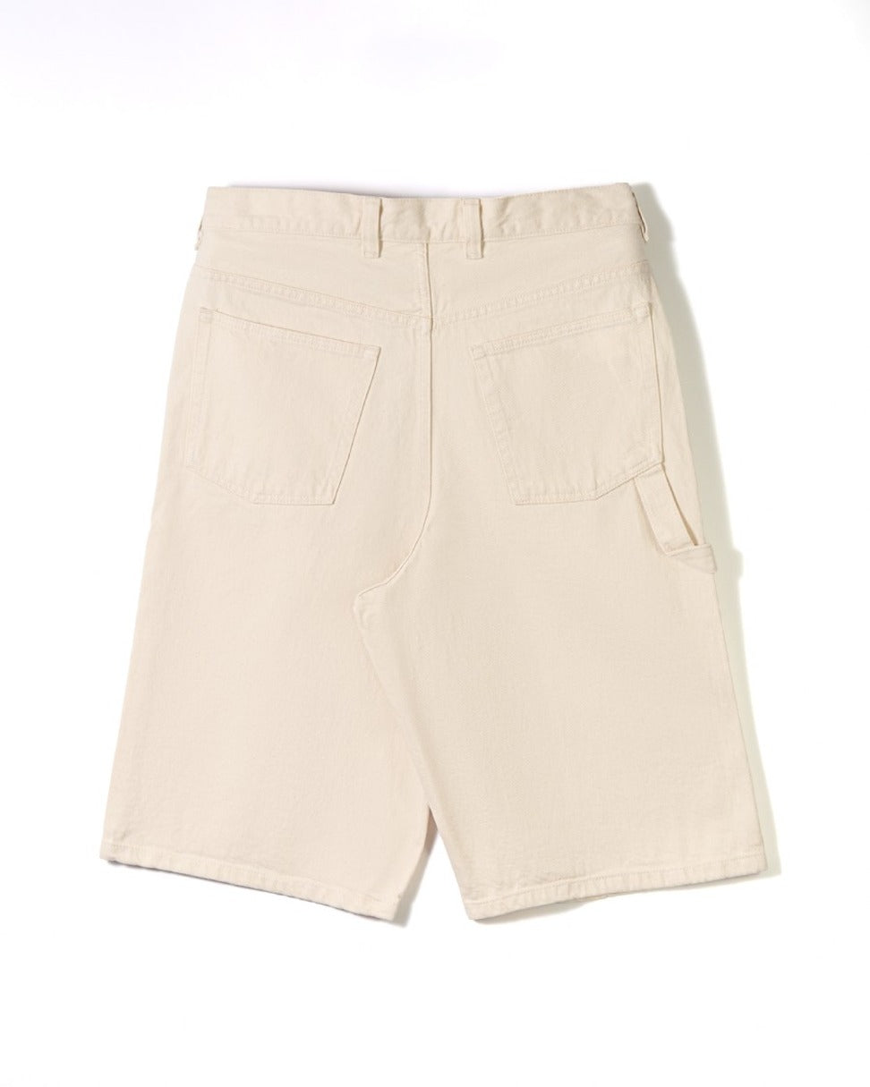 Beige Five-Pocket Shorts With Hammer Loop