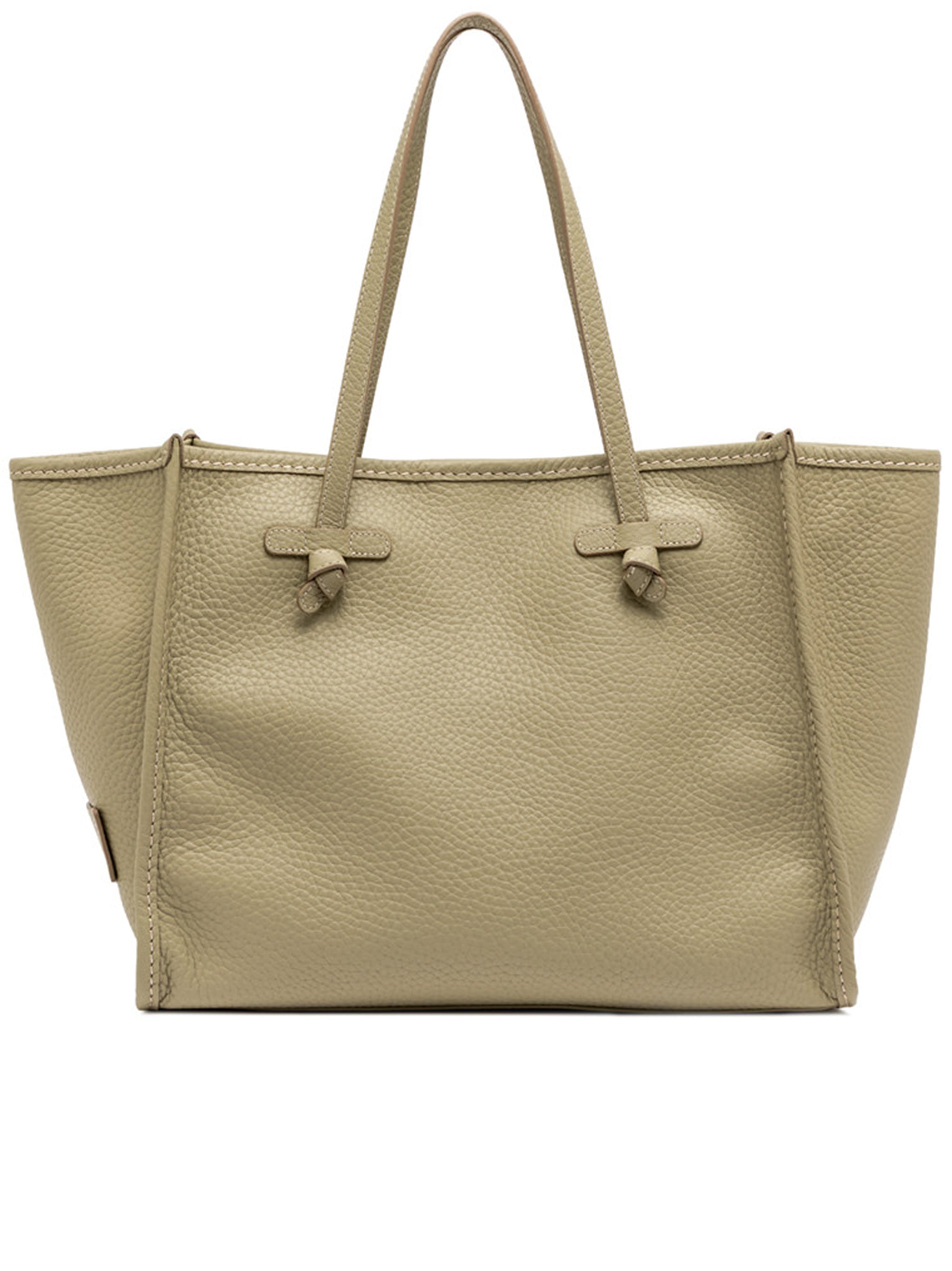 Marcella Rectangular Neutral Pebbled Leather Tote