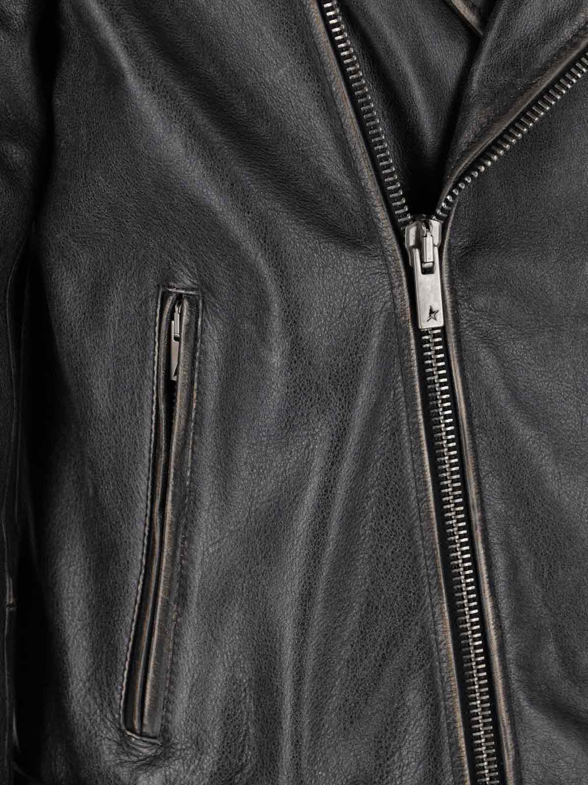 Biker Jacket, In Black Calfskin