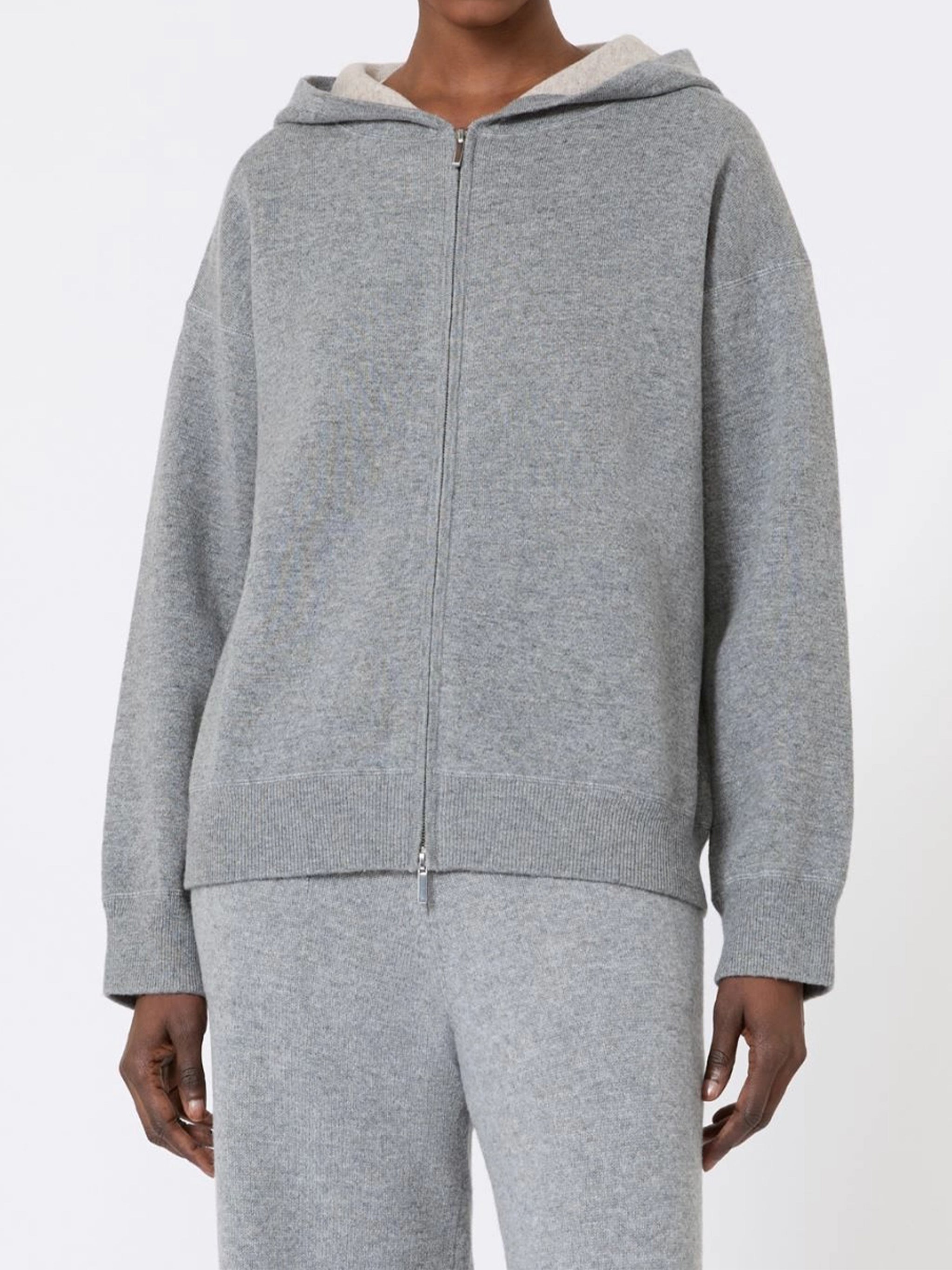 Relaxed-Fit Zip-Up Hoodie with Contrasting Lining and Graphic Detail