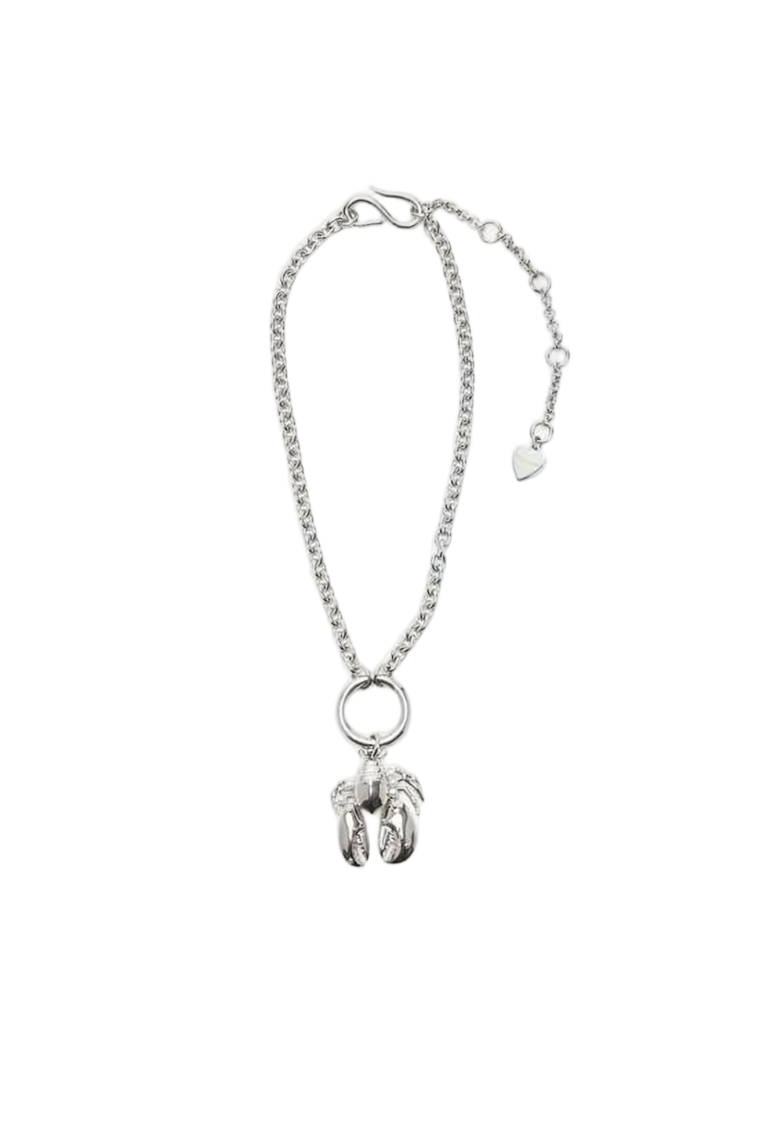 Silver-Tone Chain Necklace with Lobster Charms
