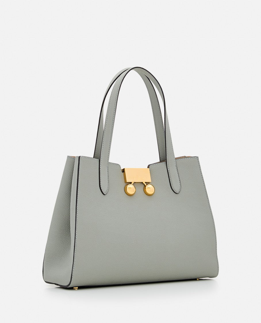 Two-Handle Leather Shoulder Bag