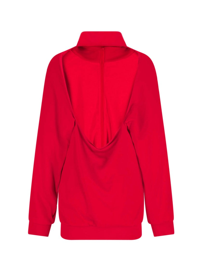 Zip-Up Logo Sweatshirt – Red