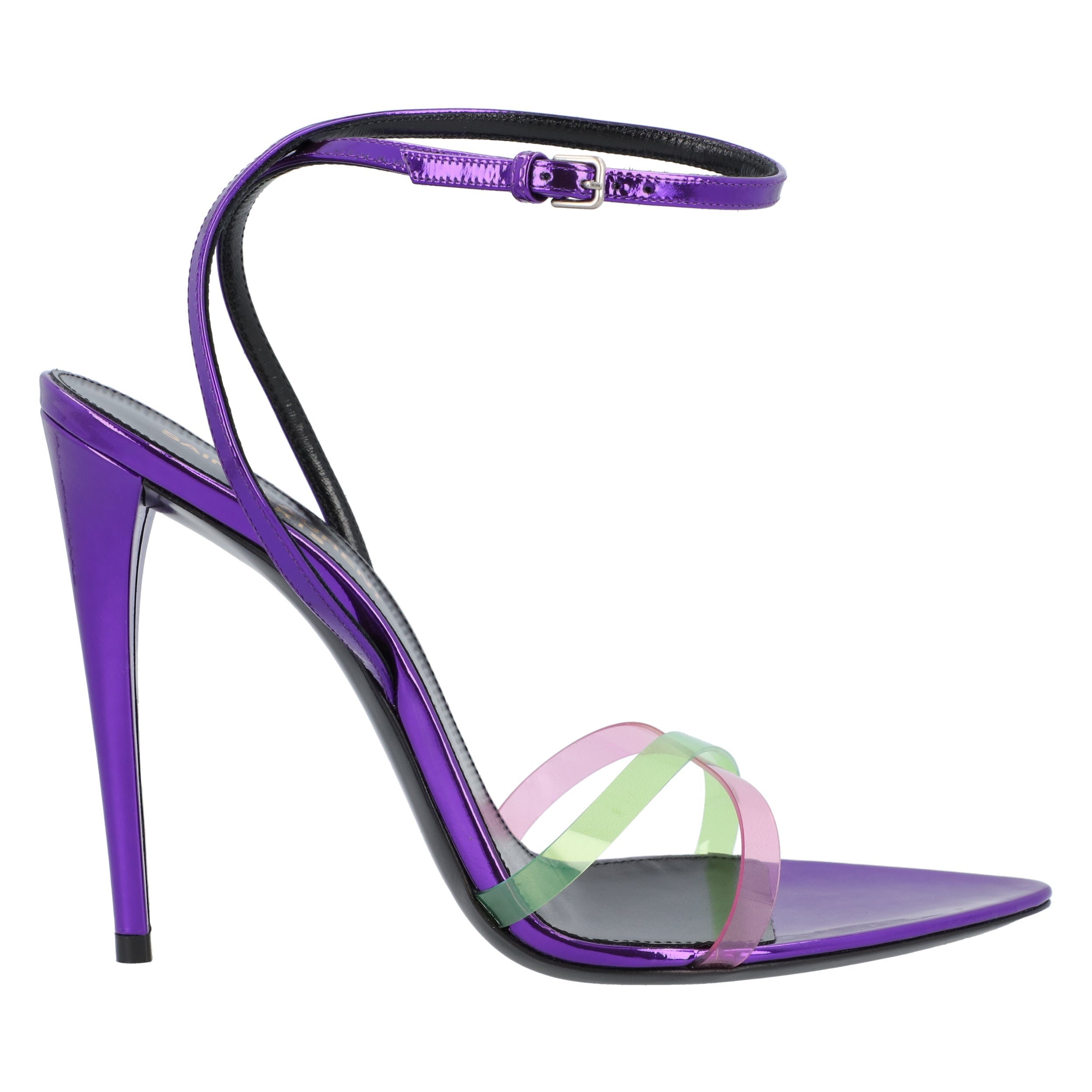 Gippy Patent Leather And Plexi Sandals Purple
