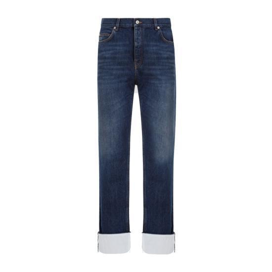 Straight-Leg Denim Pants with Subtle Fading