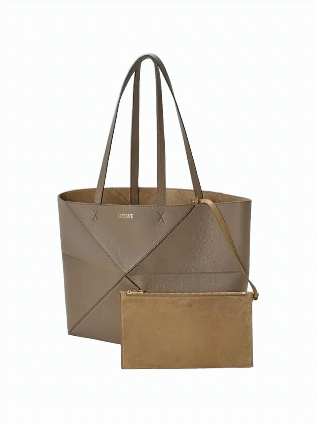 Geometric Calf Leather Shoulder Bag