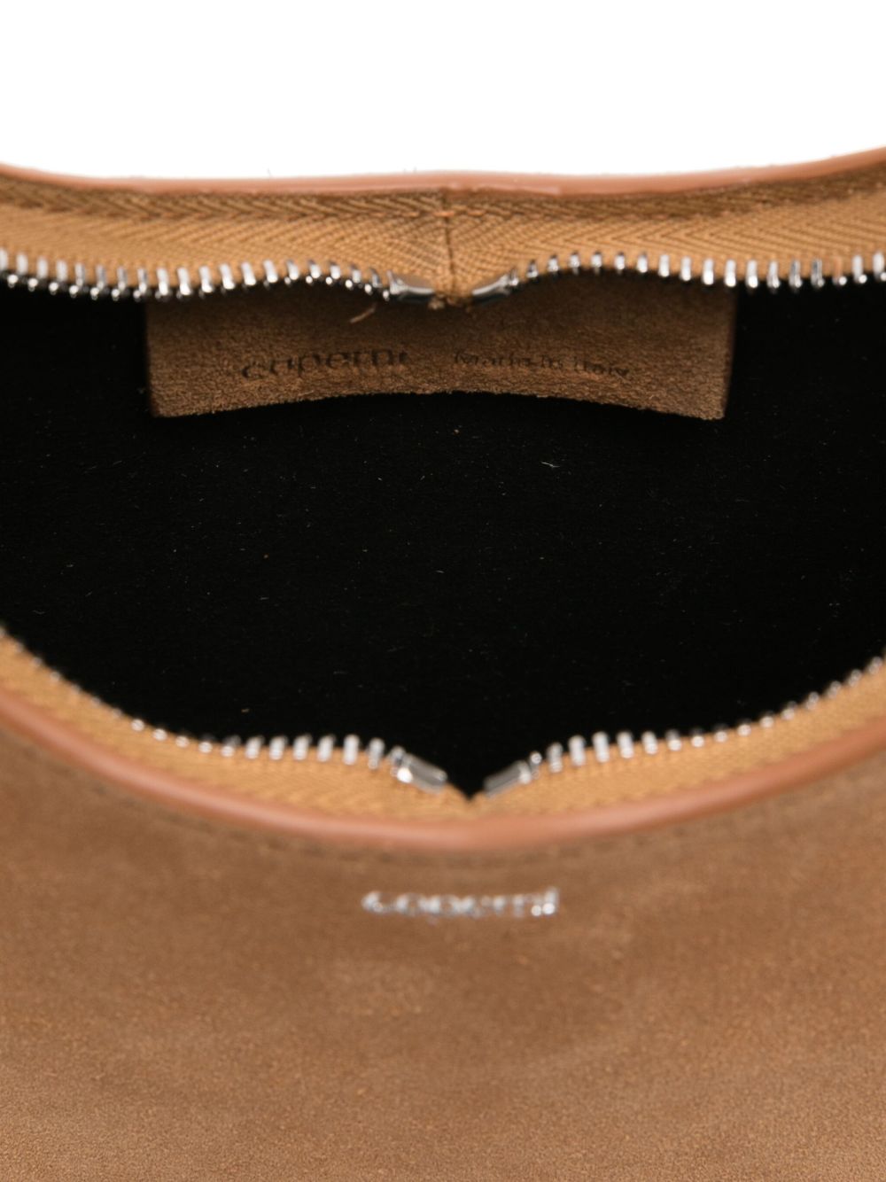 Crescent-Shaped Suede Handbag