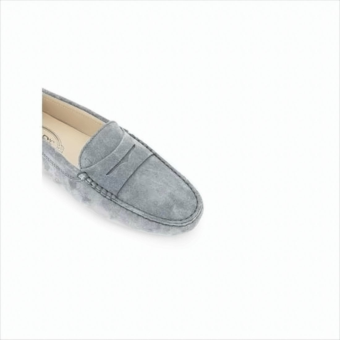Penny Strap Grey Suede Loafer with Studded Sole
