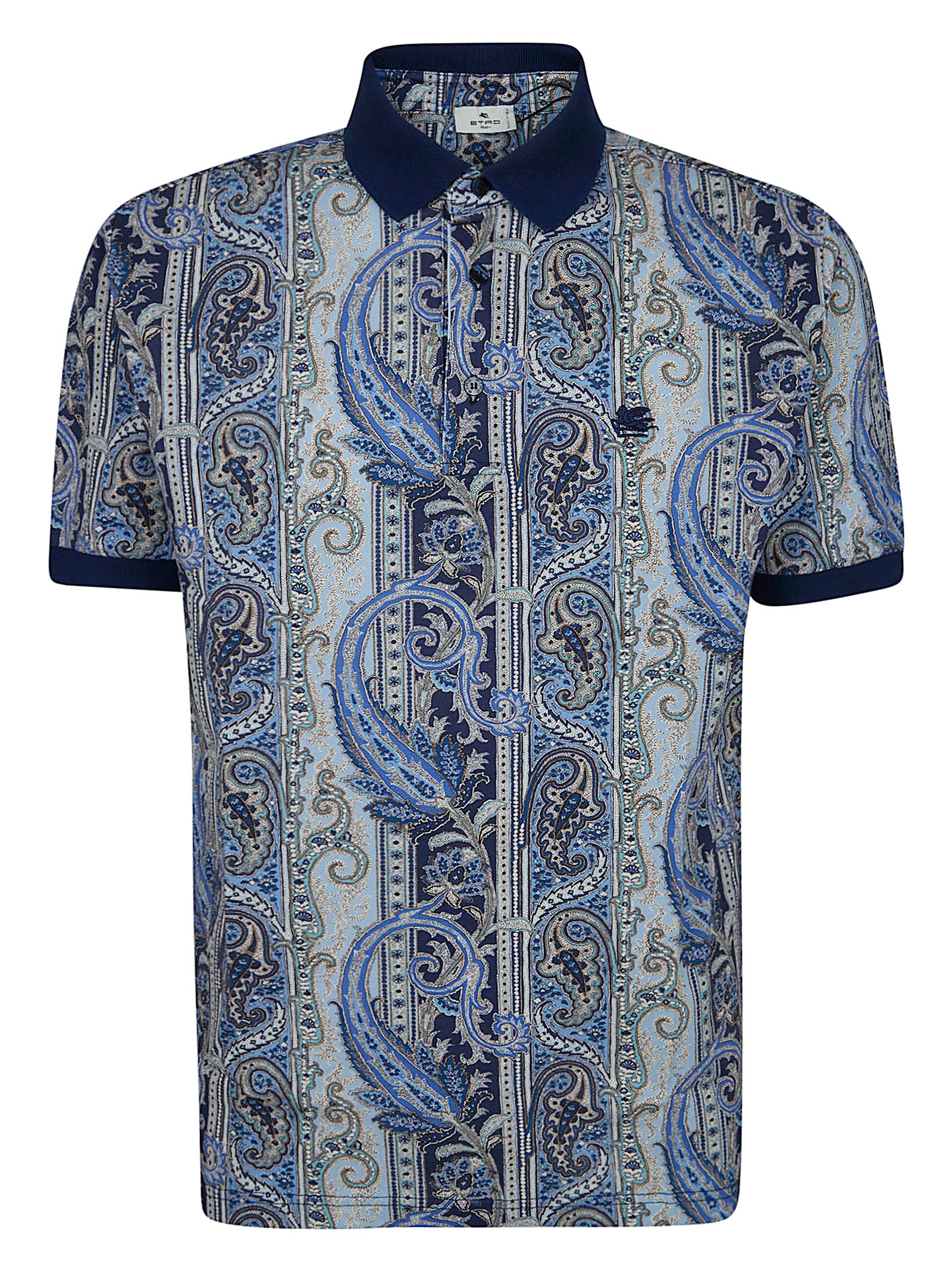 Regular Fit Short Sleeve Paisley Polo Shirt