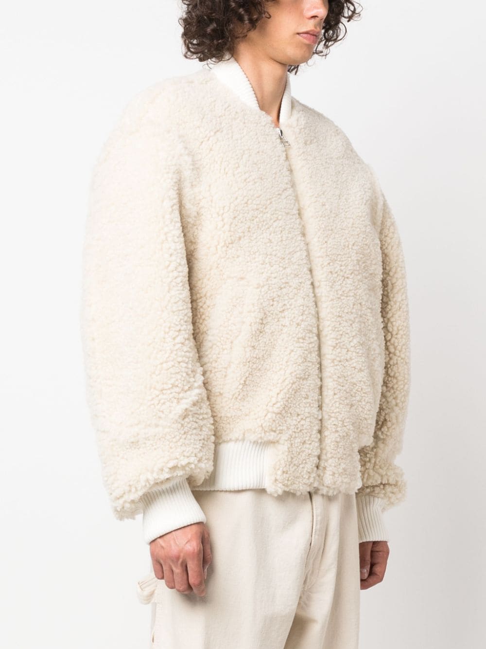 Off-White Shearling Bomber Jacket