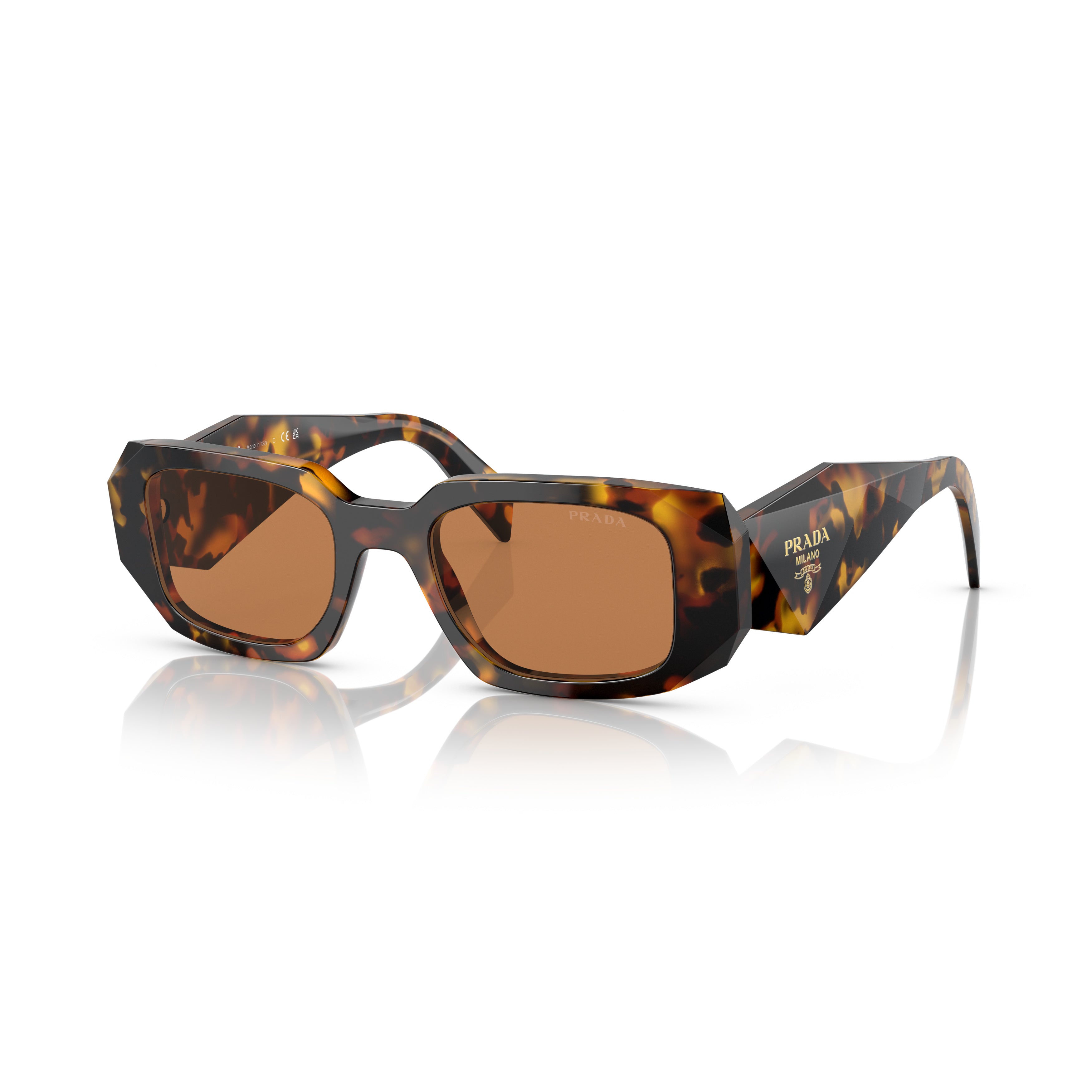 0pr 17ws Geometric Rectangular Tortoiseshell Sunglasses