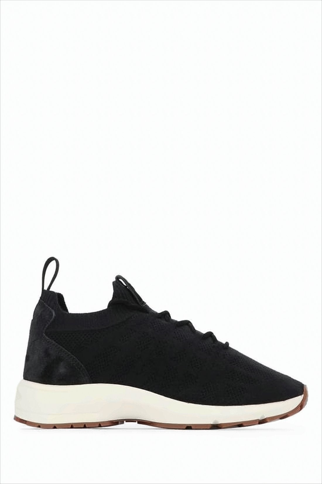 Low-Profile Sneakers with Black Knit Upper