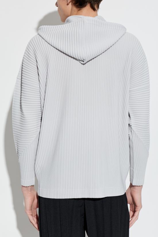 Hooded Top with Unique Pleated Texture