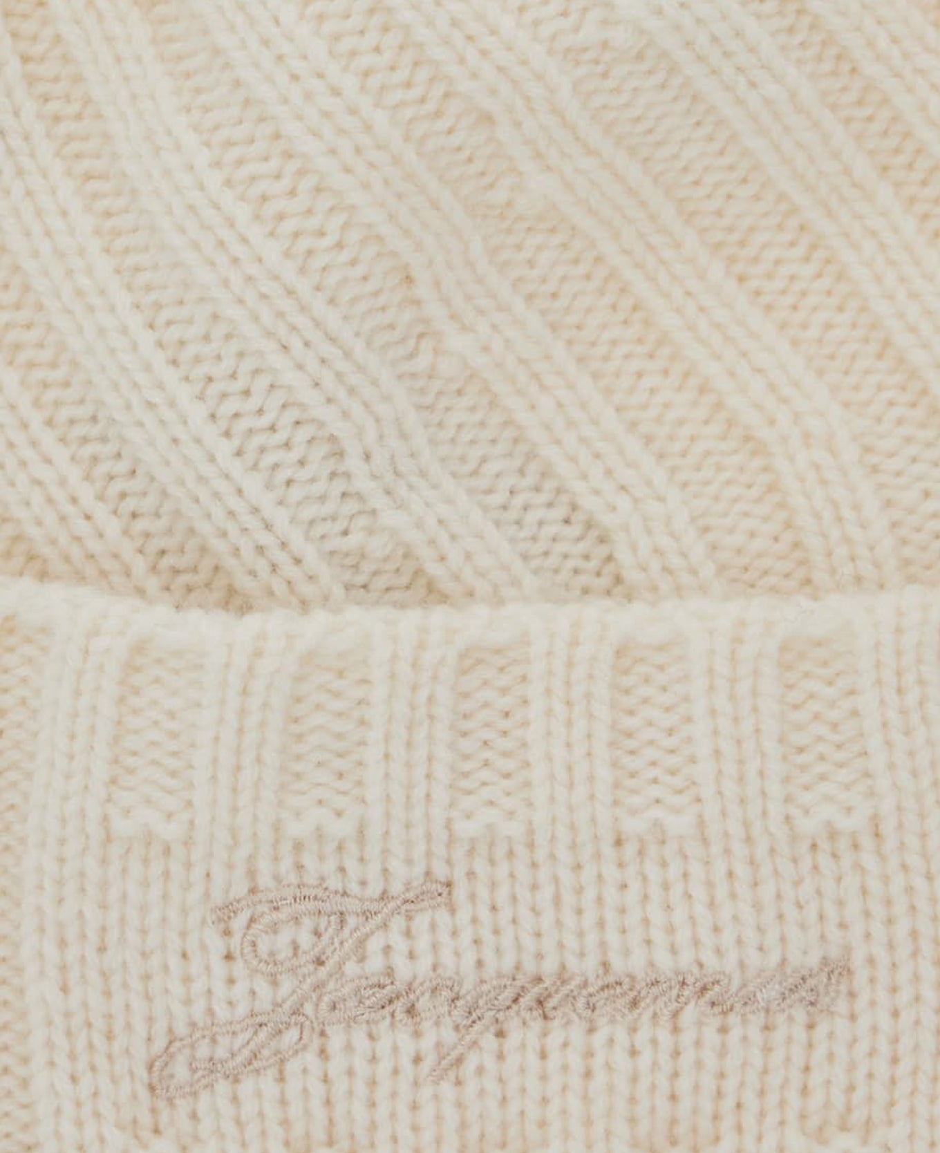 Ribbed Knit Beanie with Subtle Embroidery