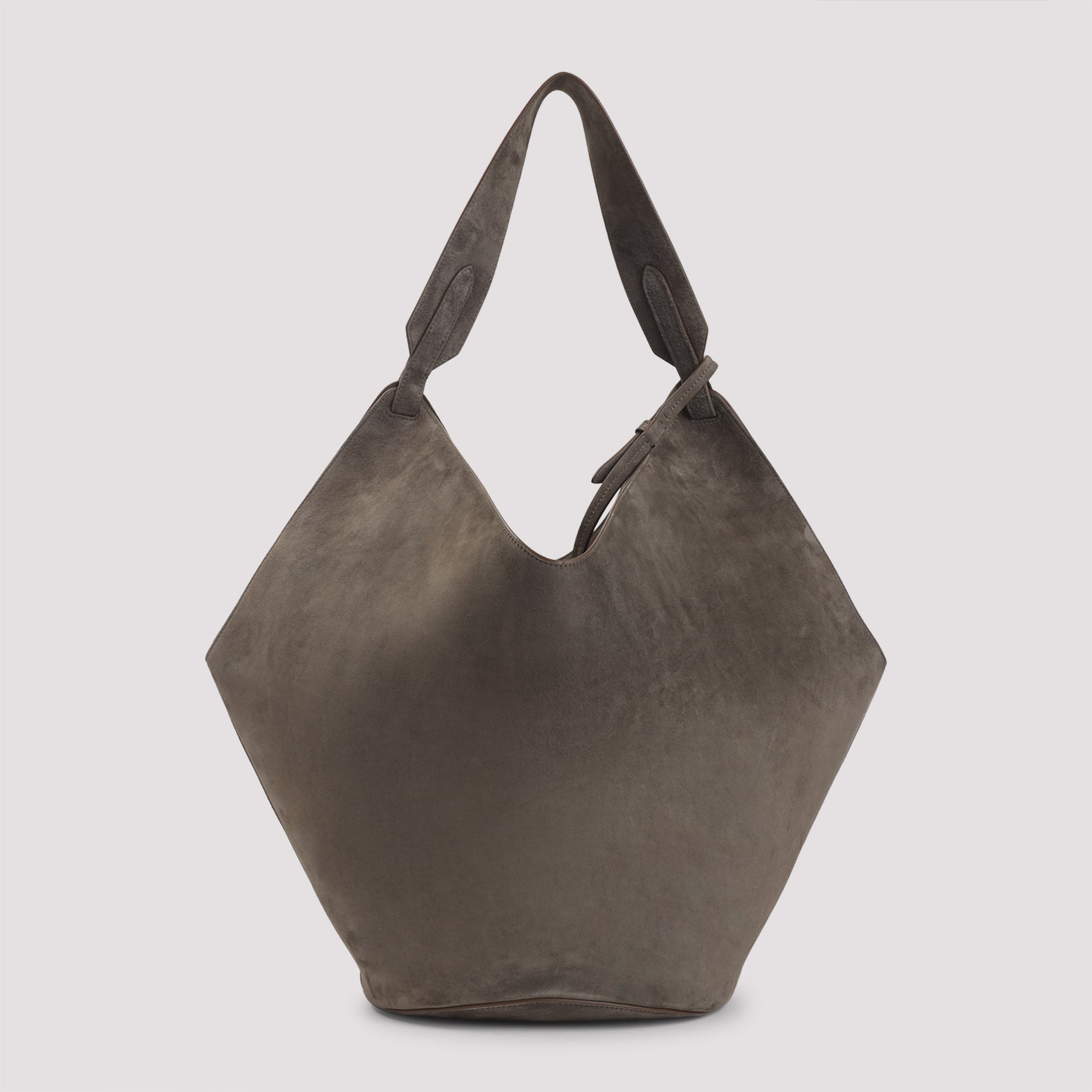 Geometric Silhouette Calfskin Leather Shopper Bag