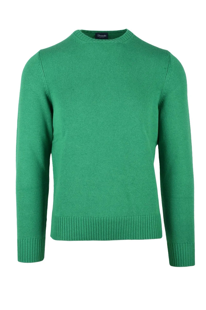Crew Neck Cashmere Sweater - Green