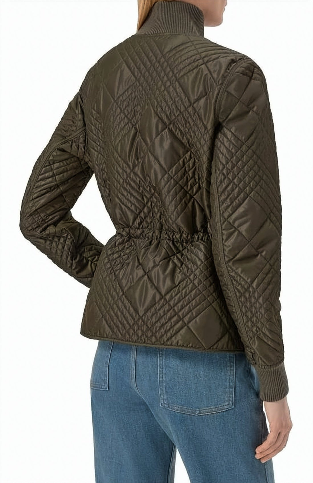 Quilted Brown Jacket with Adjustable Waist
