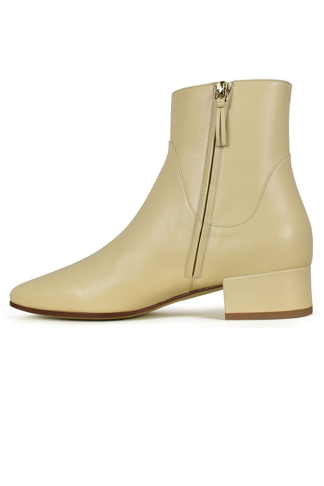 Smooth Leather Ankle Boots With Side Zip