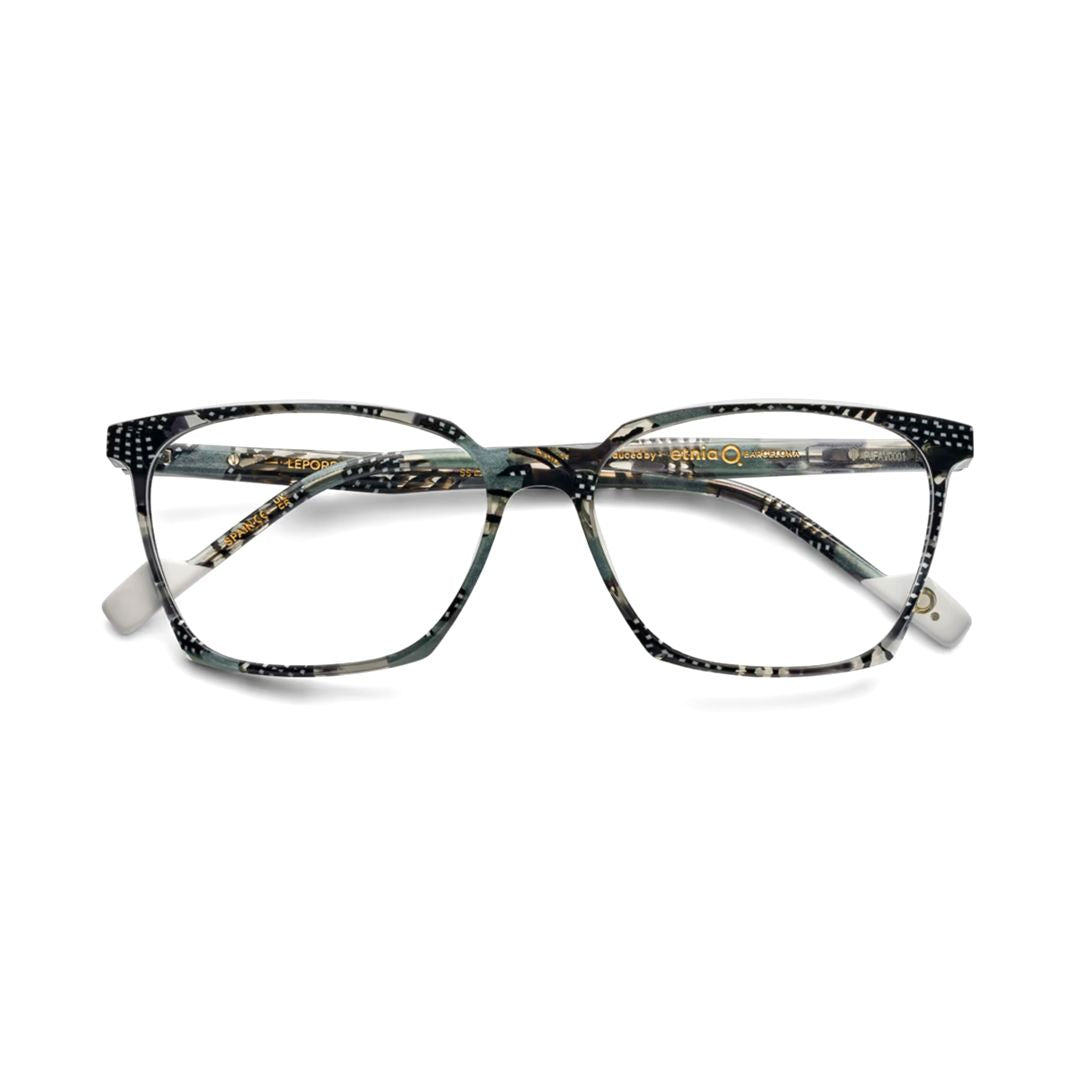 Lepore Square Frame Eyeglasses with Patterned Acetate
