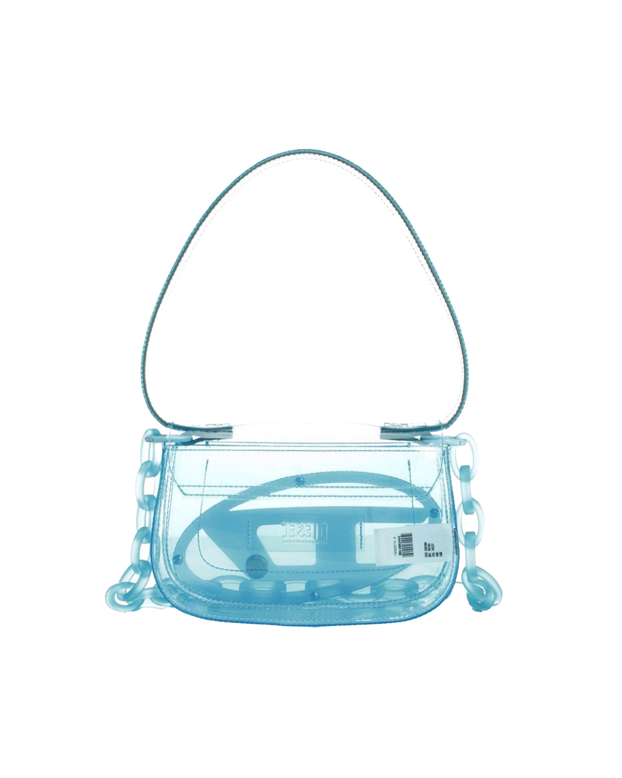 Transparent Jelly Blue Shoulder Bag with Chain