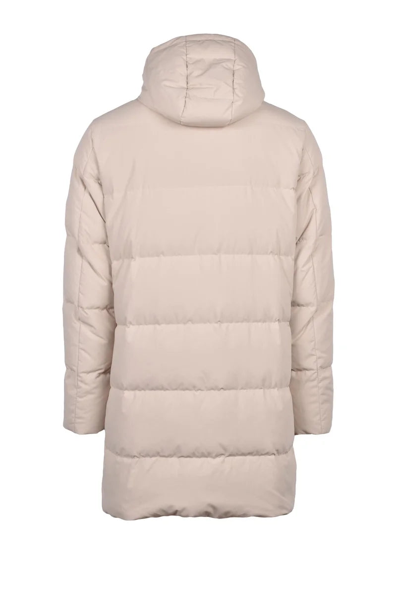 Long Down Jacket - Beige