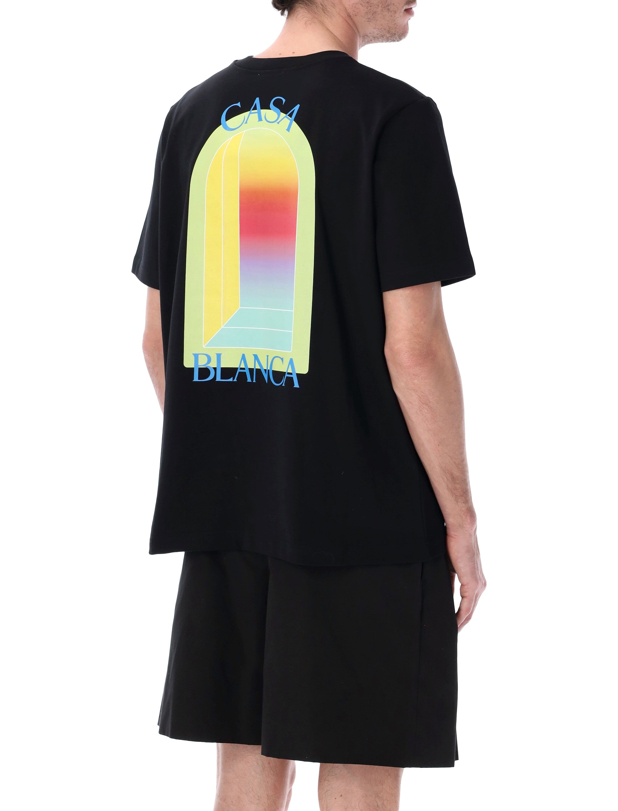 L’Arche Printed Lime & Yellow T-Shirt In Black