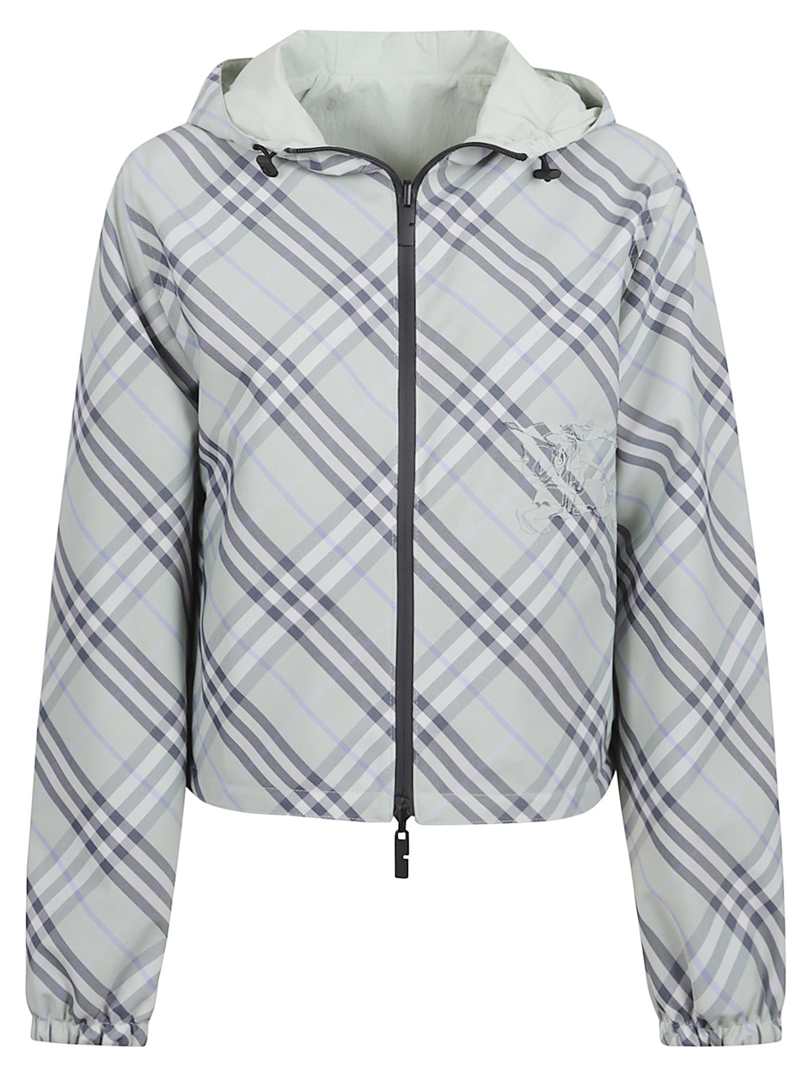 Reversible Checkered Jacket with Drawstring Hood