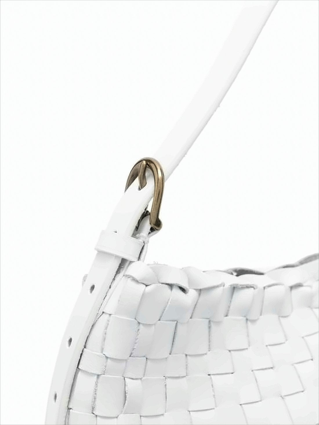 Buffalo Leather Woven Shoulder Bag