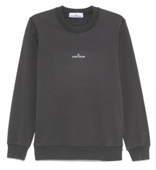 Black Long-Sleeve Sweatshirt With Central Logo