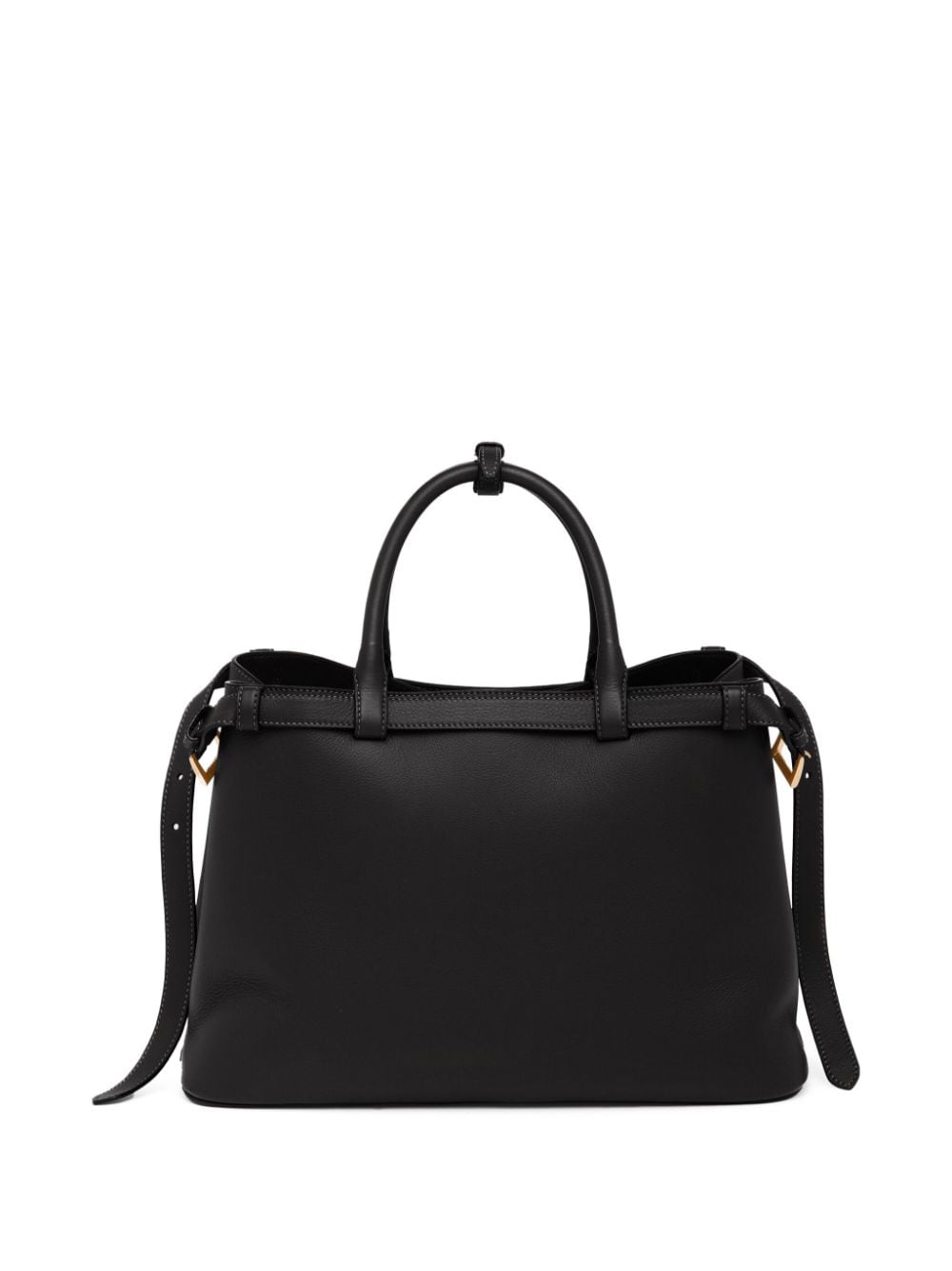 Logo-Plaque Leather Tote Bag