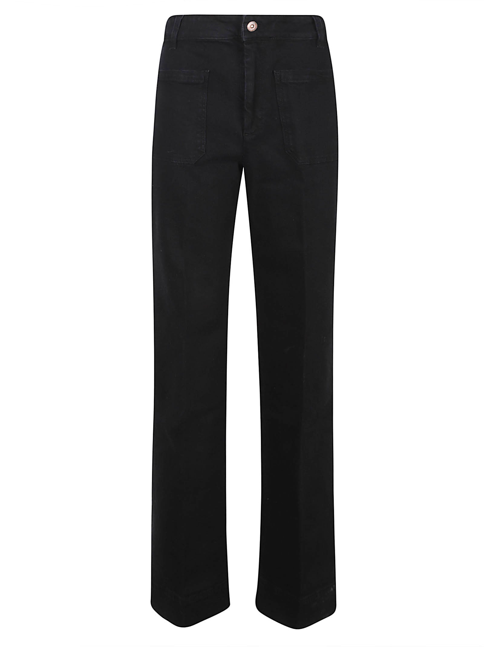 Straight-Leg Jeans with Flared Hem
