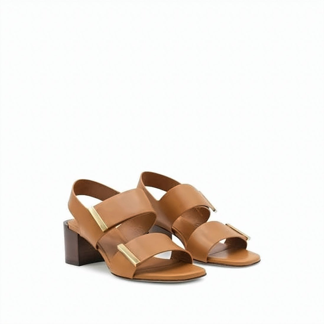 Brown Block Heel Sandals
