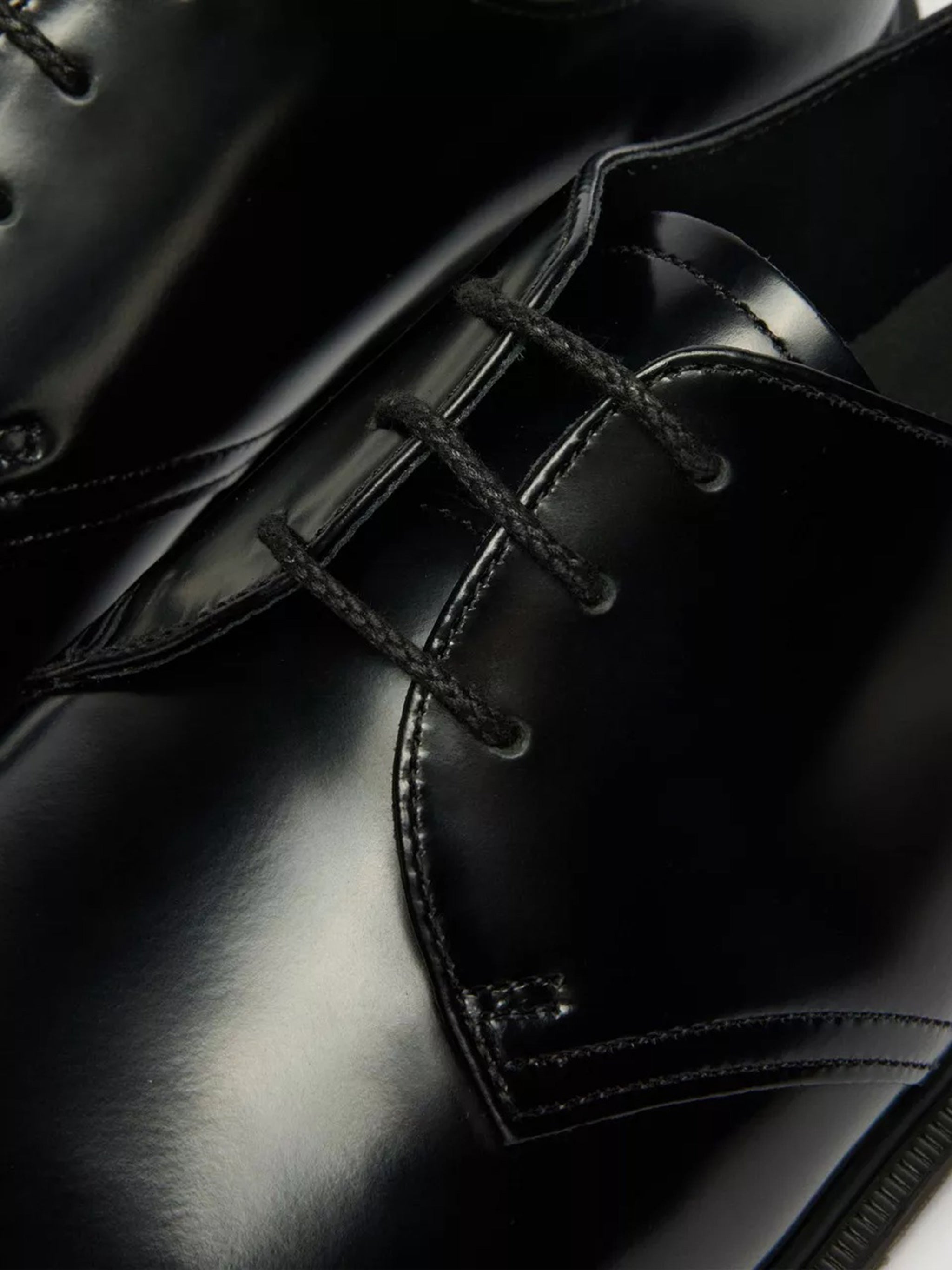 Mayfare Polished Black Leather Derby Shoes