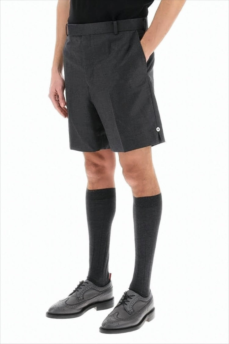 Tailored Wool Shorts with Minimalist Design